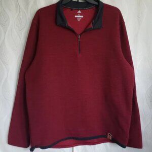 Adidas Adicross Red & Black Textured Quarter Zip Pullover
